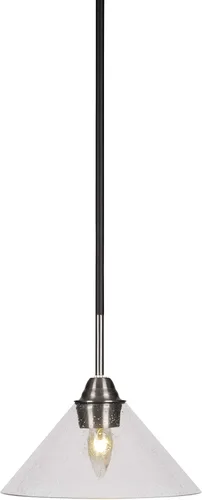 Vista 14 de Toltec Lighting Paramount - Mini colgante de 1 luz en acabado negro mate con cristal de arte perla de 7 pulgadas y estilo negro
