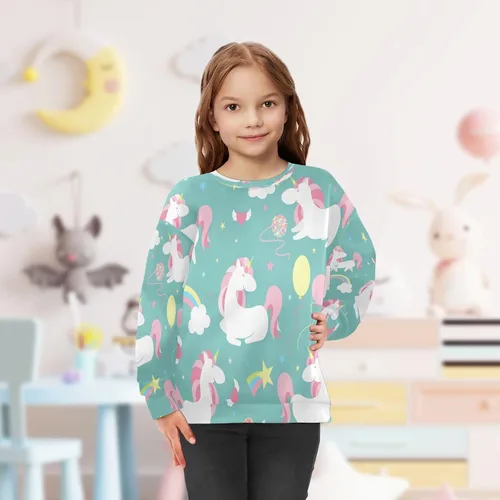 Vista 5 de Myth Unicorn Boy Girl Sweatshirt Toddler Crewneck Pullover Sweater Long Sleeve Fall Winter Clothes