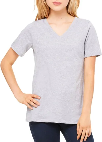 Vista 34 de Camiseta cuello en V relajada de BELLA + CANVAS Asfalto