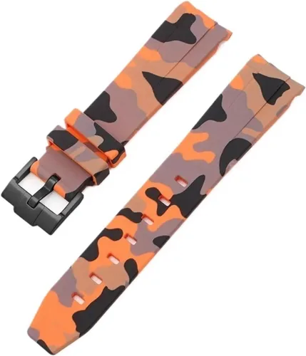 Vista 55 de Correa de camuflaje para Omega Moon Curvo Extremo Pulsera de goma de silicona Hombres Mujeres Sport Watch Band Accesorio 0.787 in