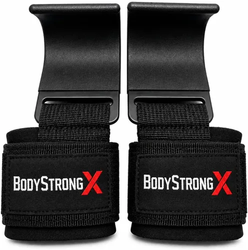 Vista 4 de Weight Lifting Hooks (Pair) – Heavy Duty Wrist Support Hooks for Deadlifts, Pull Ups, Shrugs & Rows – Non-Slip Steel Gym Hooks with Padded Neoprene