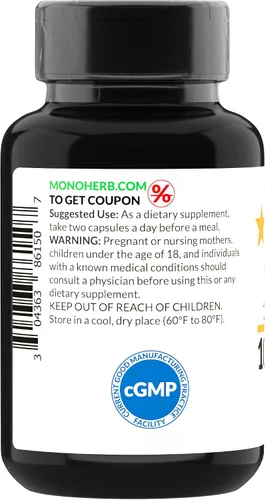 Vista 3 de MONOHERB Extracto de Seta Chaga 1000 mg - 90 Cápsulas Vegetarianas