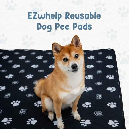 Vista 2 de EZwhelp Almohadillas reutilizables para orina de perro, lavables e impermeables para entrenamiento de orinal o almohadillas de parto, 24 x 48