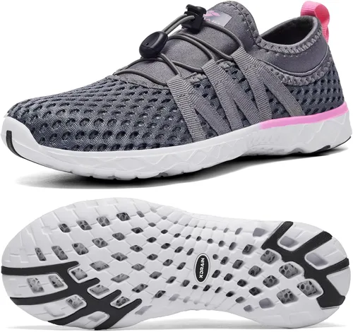 Vista 10 de Aleader Zapatos de agua de malla sin cordones para mujer Rosa albaricoque