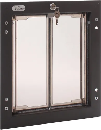 Vista 8 de PlexiDor Performance Pet Doors for Dogs and Cats - Puerta de perro con cerradura y llave - Bronce, tamaños XL Door-mount, lock and key