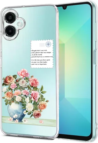 Vista 21 de Unov Funda diseñada para Galaxy A06 4G, funda transparente con [patrón antideslizante en relieve], protección delgada a prueba de golpes