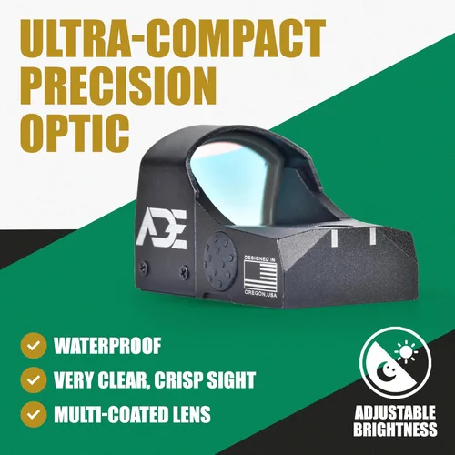Vista 5 de Ade Advanced Optics Crusader RD3-009 - Mira refleja de punto rojo + placa de montaje óptica para Taurus PT111 G2, Millennium G2, G2C, G3 con mira