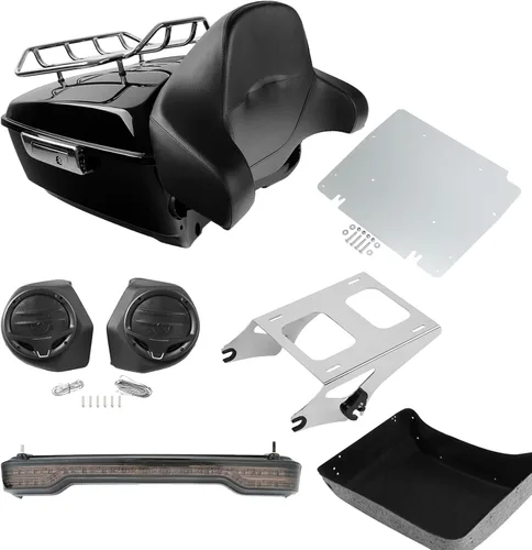 Vista 13 de TCMT King Tour Pack Portaequipajes de moto, diseñado para modelos Harley Davidson Touring 2014-2020
