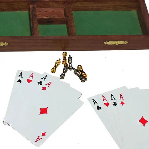 Vista 2 de Juego de mesa de madera para cuna, 2 cartas, 6 clavijas de metal, regalos de Navidad