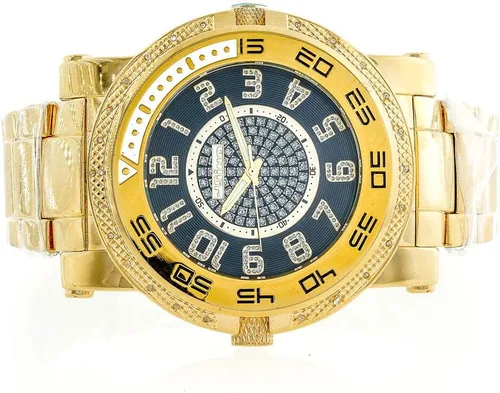 Vista 2 de CANADA MJ-1226. 57.55 MM . REDONDO Reloj de diamantes para hombre. (Amarillo), Amarillo, Cronógrafo