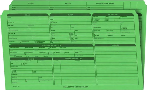 Vista 11 de NextDayLabels - Carpeta de listado de bienes raíces - Lista de panel derecho, preimpresa en cartulina duradera con lista de verificación de cierre