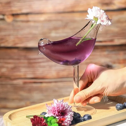 Vista 2 de SuproBarware Copas de cóctel – Copas de vino transparentes para pájaros, juego de 2 copas de 5 onzas para fiestas, bodas
