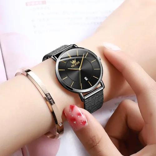 Vista 3 de OLEVS Reloj de mujer de malla para mujer con fecha, analógico de cuarzo, reloj de pulsera para mujer, vestido clásico, resistente al agua