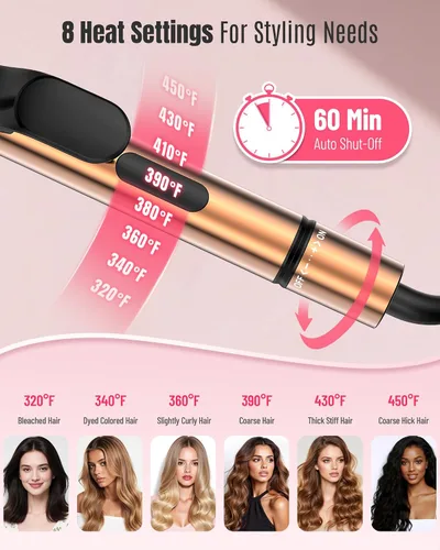 Vista 2 de 1.25 Inch Long Barrel Curling Iron – Ceramic Extra-Long Wand for Smooth Curls & Long-Lasting Beach Waves