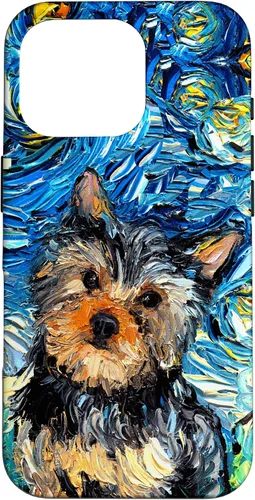 Vista 20 de iPhone 16 Yorkshire terrier Starry Night Cute Yorkie Dog Art por Aja Case
