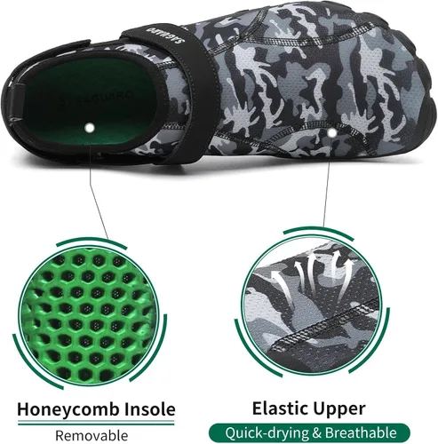Vista 4 de SAGUARO Zapatos de agua para hombres y mujeres, zapatos de playa de secado rápido, sin caída, zapatos acuáticos para río, piscina, surf, kayak