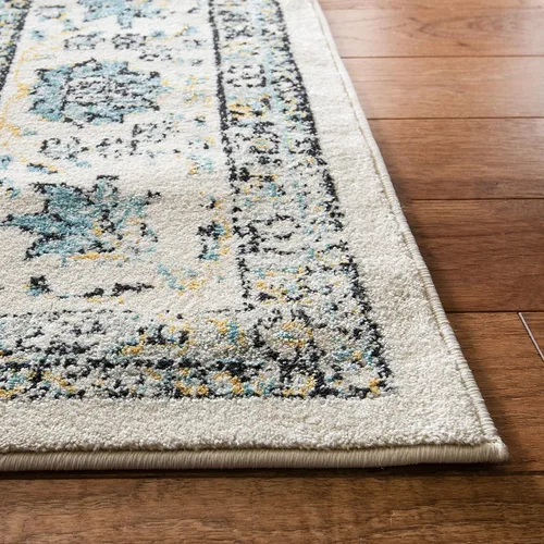 Vista 4 de SAFAVIEH Evoke Collection EVK220B Medallón oriental shabby chic de 2'2" x 4', color gris/dorado, no desprende pelusa, alfombra de acento para sala