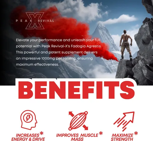 Vista 8 de Peak Revival-X Fadogia Agrestis 1000mg por porción Suplemento - Extracto potente para aumentar la energía, el rendimiento atlético y la masa