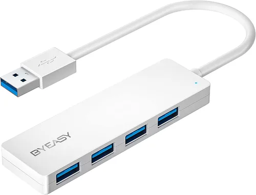 Vista 9 de BYEASY Hub USB, múltiples concentradores USB 3.0, divisor USB para portátil con puerto de alimentación tipo C, extensor para mouse, teclado, unidad