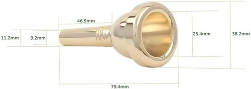 Vista 3 de Andoer boquilla para trombón alto, 6.5 AL, plata u oro, Dorado