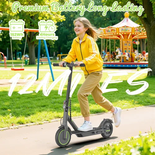 Vista 4 de WERHY 8.5'' Electric Scooter, 350W Powerful Motor, 19MPH Top Speed, 12-15 Miles Long Range, Folding E Scooter with Dual Braking
