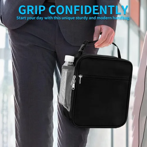 Vista 7 de Lonchera reutilizable para hombres y niños, pequeña bolsa de almuerzo para adolescentes, hombres, adultos, estudiantes, reutilizable, portátil