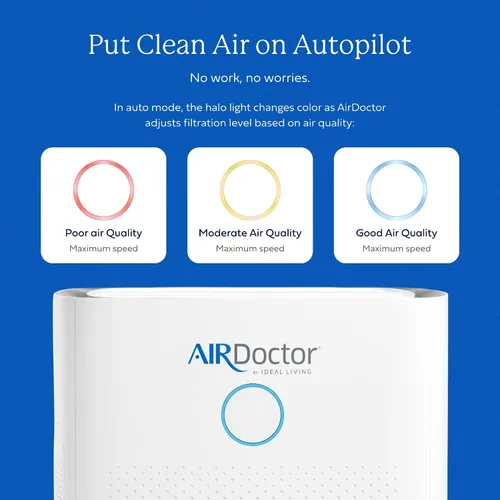 Vista 5 de AIRDOCTOR AD5500 Purificador de aire HEPA y VOC para espacios extra grandes y conceptos abiertos con filtros UltraHEPA, de carbón y VOC - Captura