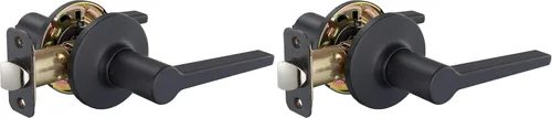 Vista 7 de Amazon Basics Manchester Palanca de Puerta - Paso (Sin Llave) - Negro Mate, Paquete de 1