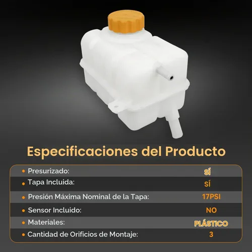 Vista 2 de BRTEC Depósito de refrigerante con tapa para Chevy Aveo Aveo5 Pontiac G3