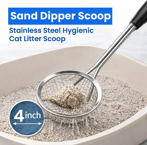 Vista 3 de Sand Dipper Cuchara higiénica de acero inoxidable para arena para gatos (original)