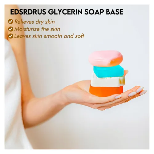 Vista 3 de EDSRDRUS Base de jabón aromática de 1 libra hecha a mano con aloe vera y aceite de coco, base de jabón hidratante para derretir y verter