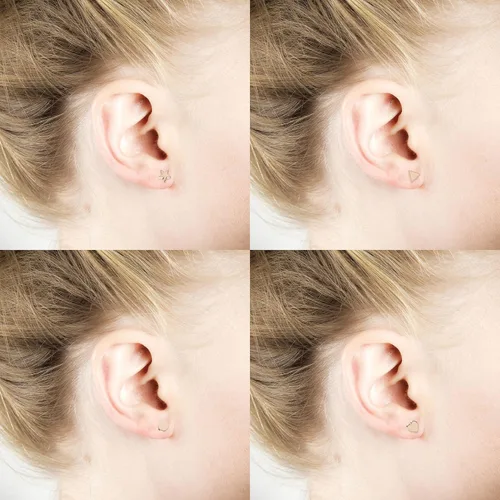 Vista 6 de JOERICA 4 pares de aretes de acero inoxidable con forma de corazón para mujeres y niñas, Acero inoxidable, circonita