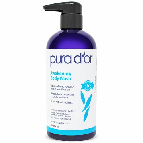 Vista 6 de PURA D'OR Gel de baño Promesa Duradera de 16 onzas – Aroma de lavanda calmante – Base de aloe vera, infundido con aceite de romero y manzanilla – pH