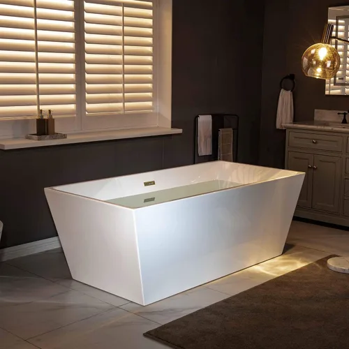 Vista 4 de WOODBRIDGE BTA1512-BG-Drain &O + PILLOW BAÑERA, con secador dorado cepillado