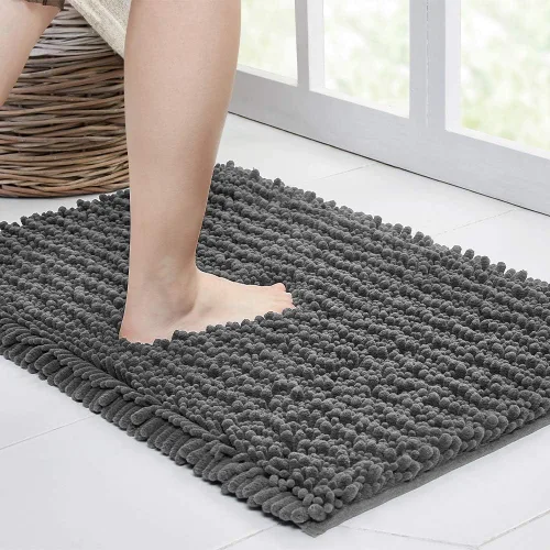 Vista 30 de Walensee Alfombra de baño antideslizante (32x20, azul oscuro) absorbente de agua, súper suave, felpilla peluda, lavable a máquina, se seca