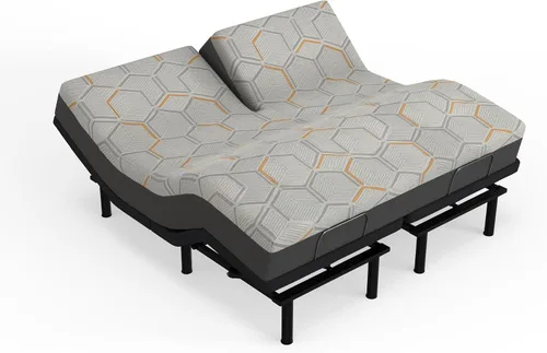 Vista 3 de Blissful Nights - e4 - Juego de base de cama ajustable con cabezal dividido y colchón de espuma viscoelástica con infusión de gel de cobre de 12