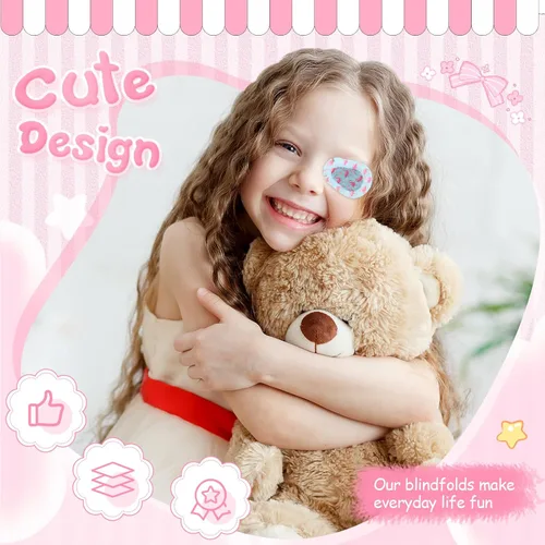 Vista 5 de Copkim 40 parches adhesivos para los ojos para niños y niñas, lindo parche para ojos de niños pequeños, colorido y transpirable, parche perezoso