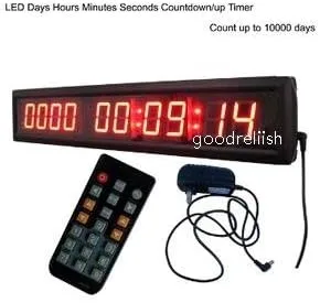 Vista 2 de Reloj rojo grande de la cuenta regresiva del día de la pared LED Digital 1,8" Hih Chatracter