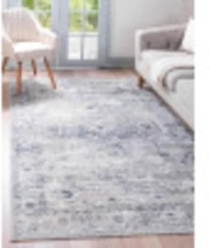 Vista 3 de Unique Loom Portland Collection - Alfombra Canby (2 pies 2 pulgadas x 3 pies 1 pulgada, rectangular, gris/azul)