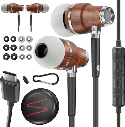 Vista 19 de Auriculares sintonizados NRG 3.0 Premium Madera aisladores de sonido, con micrófono y control de volumen, estilo madera