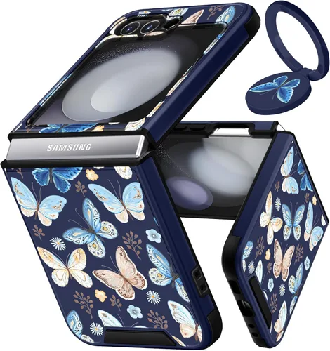 Vista 84 de Funermei para Samsung Galaxy Z Flip 4 Funda - Funda de Teléfono Bonita para Mujeres y Niñas con Mariposas Bonita Estética Femenina Diseño