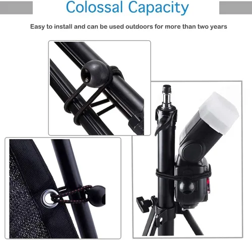 Vista 7 de 50 cuerdas elásticas de bola de 6 pulgadas, cuerda elástica resistente con lazos de bola para toldo, lona, camping, carpa de carga, color negro