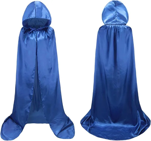 Vista 2 de TULIPTREND Capa de terciopelo con capucha de longitud completa para Halloween disfraz de Navidad