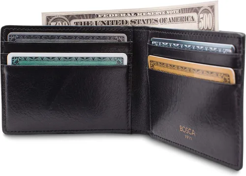 Vista 5 de Bosca Cartera pequeña de cuero plegable para hombre