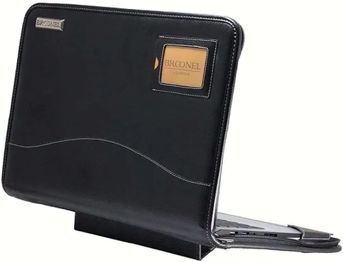 Vista 3 de Contour Series - Black Heavy Duty Leather Protective Case - Compatible with CHUWI CoreBook X 14" Laptop