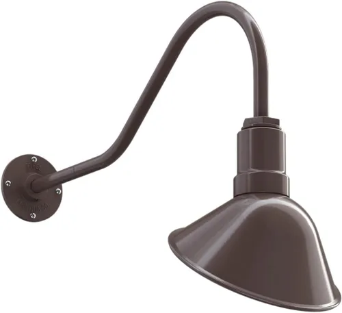 Vista 80 de Steel Lighting Co. Luz de Letrero de Tienda Venice para Pared de Acento de Restaurante al Aire Libre Cúpula de 9 pulgadas Brazo Recto de 6