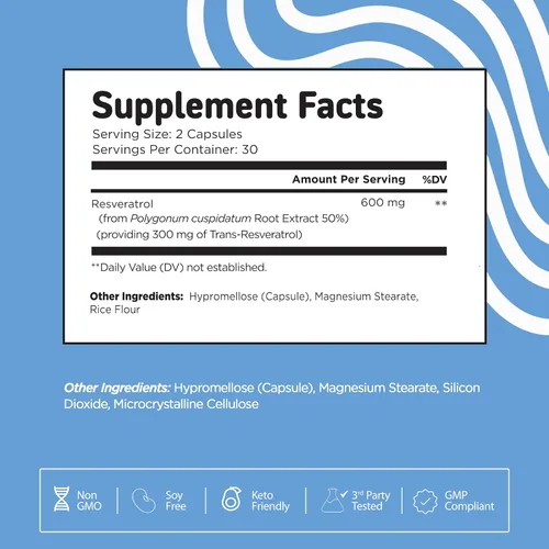 Vista 8 de Vital Vitamins Cápsulas de resveratrol + suplemento NAD+