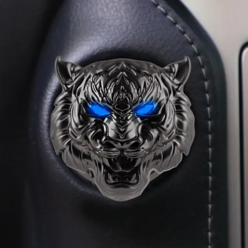 Vista 4 de Cubierta de botón de arranque para automóvil, diseño de tigre personalizado, para botón de arranque de motor de automóvil, universal, autoadhesiva
