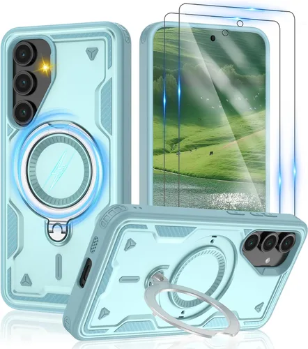 Vista 133 de Gritup fro Funda para Google Pixel 9A, funda protectora magnética de grado militar compatible con Mag-Safe, 2 protectores de pantalla HD, soporte