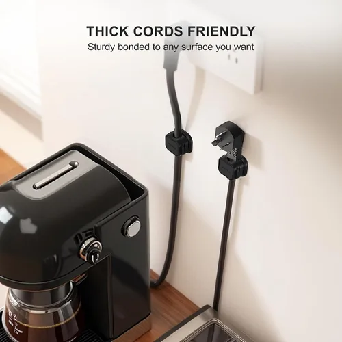 Vista 4 de Picozon - Paquete de 6 soportes magnéticos para cables, organizador de cables adhesivos Picozon para teléfono, cargador USB, organizador